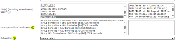 How to change the selection of an IC or Subsystem in case of a mistake in ERADIS?